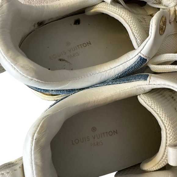 LOUIS VUITTON BLUE DENIM RUNAWAY SNEAKERS - Picture 7 of 8